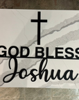 God Bless Acrylic Sign With Custom Name